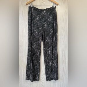J. JILL Wearever Full Leg Printed Pants Pull On Stretch Black White Size M EUC